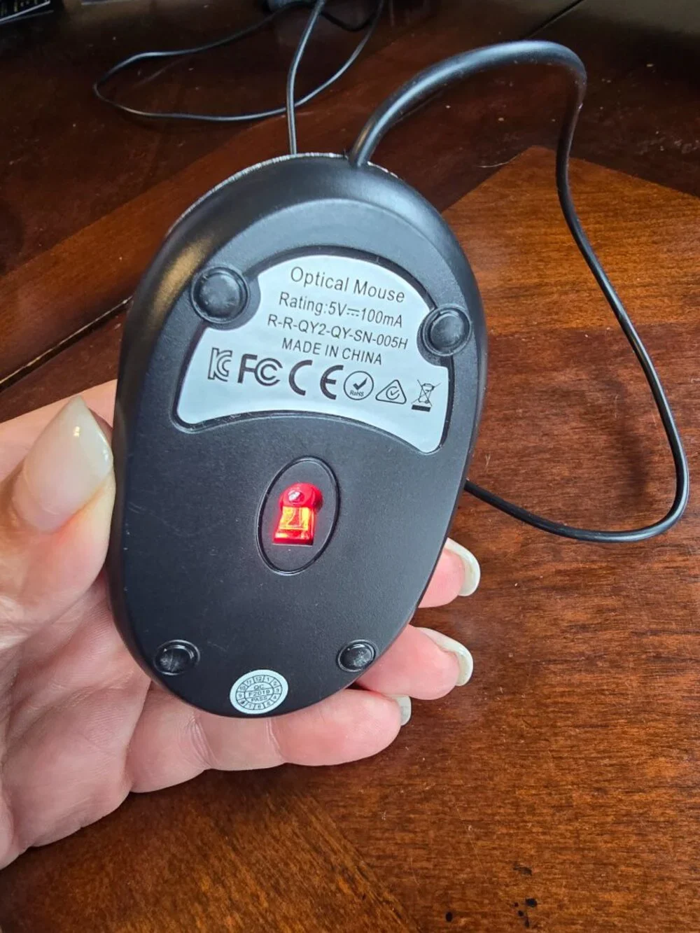 Wired Optical Mouse - Black & Silver - USB Connection